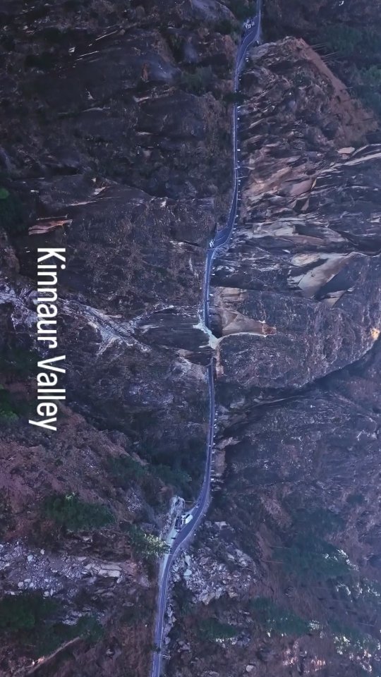Roads carved along the edge of the valley